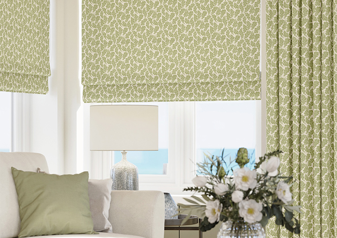 Land & Shore Oak Leaf, Green - Roman Blind - Image 5